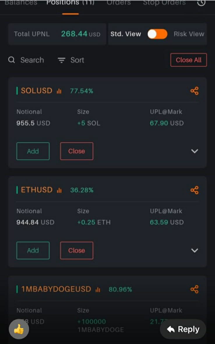 Feedback from trader 2